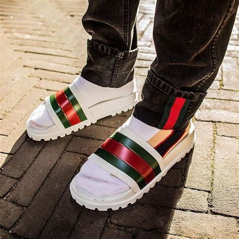 gucci men web slides|men's gucci slides size 10.